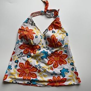 Lands End Floral swim top sz 18